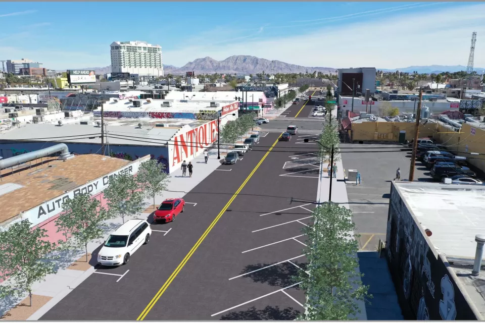 Rendering of proposed improvements on California Avenue, Las Vegas